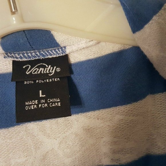 Vanity Open Fly Away Cardigan Striped Laced L - Picture 5 of 7